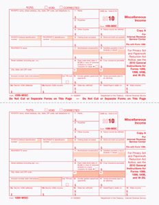 Laser 1099 Misc. Income Form, Copy A 8.5" X 11" - Click Image to Close